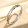 Bracelet manchette large acier inoxydable argent ou or