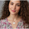 Collier cœur collection Message d’Amour + qu'hier - que demain 2 acier inoxydable argent or gravure laser