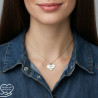 Message d’Amour 6-1 heart necklace silver or gold stainless steel cubic zirconia laser engraving