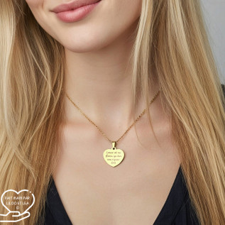 Message d’Amour 4 heart necklace silver or gold stainless steel laser engraving