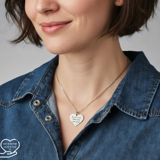 Message d’Amour 3 heart necklace silver or gold stainless steel cubic zirconia laser engraving