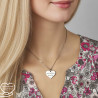 Collier cœur collection Message d’Amour 1 acier inoxydable argent or oxyde de zirconium gravure laser