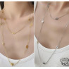 Nautical link mid-length or long chain necklace in silver or gold stainless steel woman gift