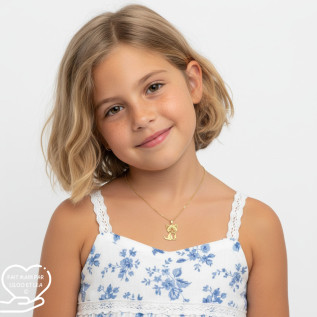 Kitten pendant necklace silver or gold stainless steel woman jewelry child jewelry