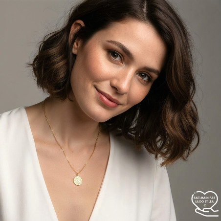 Sun and Swarovski crystal pendant necklace on silver or gold stainless steel chain