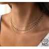 One, two or three layers stainless steel enamel chain necklace gold, silver, rosary chain, beaded chain, red, black, white