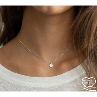 Small coin pendant necklace on stainless steel chain gold, silver, women necklace gift