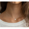 Small coin pendant necklace on stainless steel chain gold, silver, women necklace gift