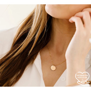 Coin pendant necklace on stainless steel chain gold, silver, women necklace gift