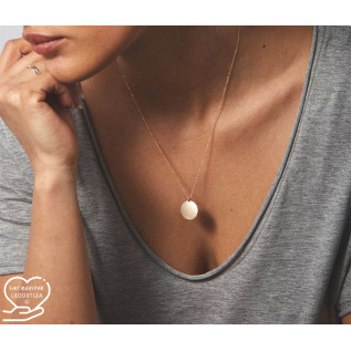 Coin pendant necklace on stainless steel chain silver, gold, women necklace gift