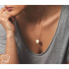 Coin pendant necklace on stainless steel chain silver, gold, women necklace gift