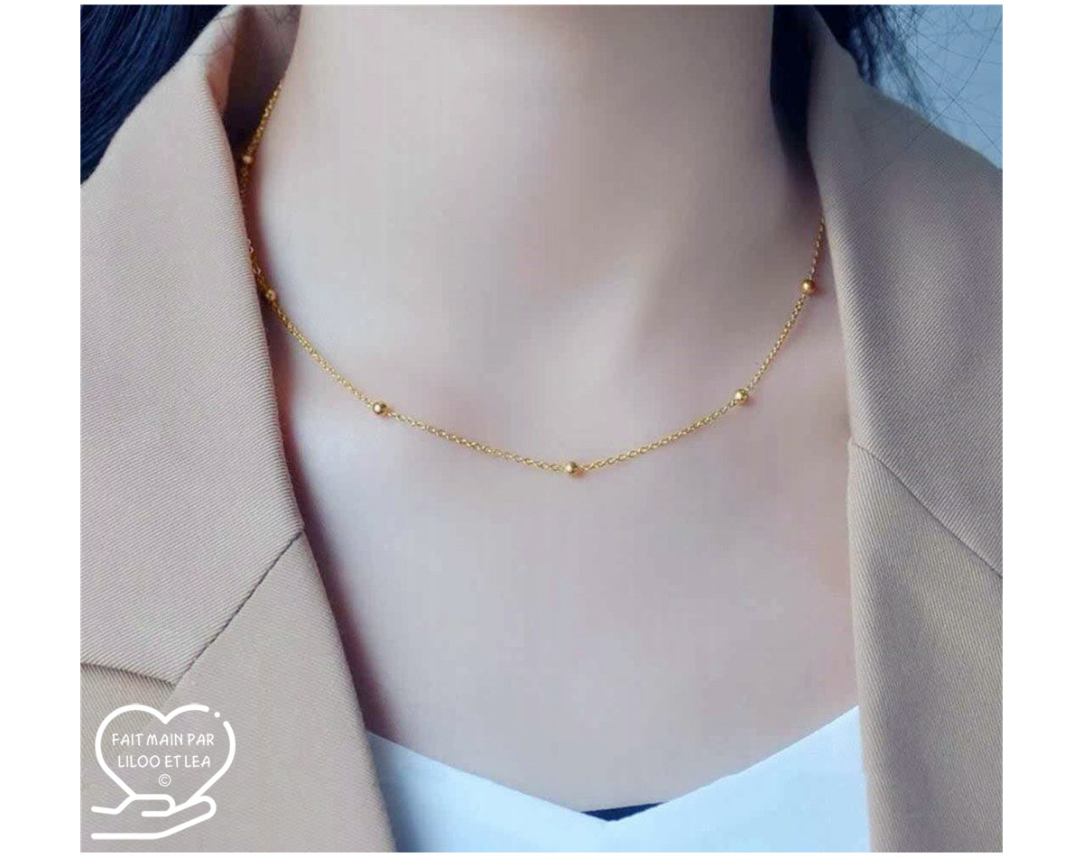 Stainless steel satelitte cable chain necklace, silver or gold, choice of length