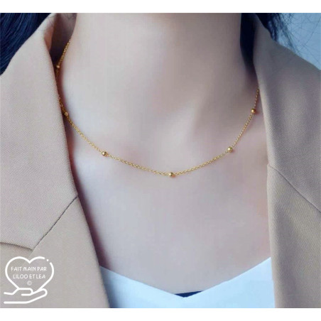 Stainless steel satelitte cable chain necklace, silver or gold, choice of length