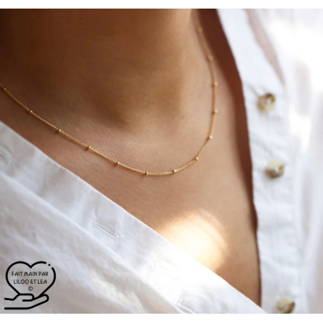 Stainless steel satelitte curb chain necklace, silver or gold, choice of length