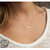 Collier pendentif barre horizontale sur chaîne en acier inoxydable or, argent, collier cadeau femme