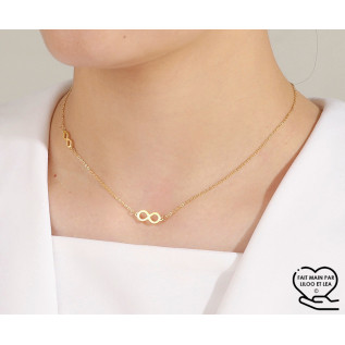 Collier pendentif infinity sur chaîne en acier inoxydable or, argent, collier cadeau femme