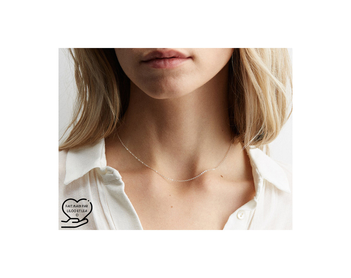 Stainless steel cable chain necklace, silver or gold, choice of length