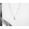 Collier pendentif Initiale argent 925, chaîne satellite, lettre prénom, cadeau personnalisé