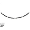 Natural stones black spinel necklace, sterling silver, chain and balls in sterling silver