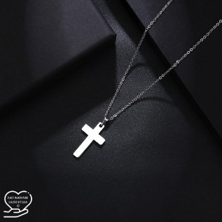 Christian cross pendant necklace silver stainless steel woman man jewelry girl jewelry religeous christian necklace