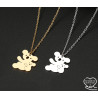 Collier pendentif koala et son bébé, acier inoxydable argent ou or, bijou femme, bijou fillette, bijou enfant