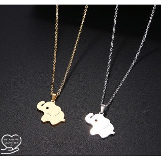 Elephant pendant necklace, silver or gold stainless steel, woman jewelry, girl jewelry, child jewelry