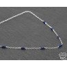 Lapis lazuli faceted rondelles gemstone necklace, sterling silver, 14K gold filled