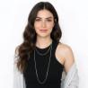 Very long serpentine chain necklace in silver or gold stainless steel woman gift