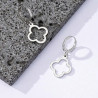 Boucles d'oreilles dormeuses rondes et trèfles creux acier inoxydable argent or vendues par paire