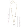 Mother-of-pearl and hollow clover lariat short or long necklace with short central pendant silver or gold stainless steel