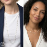 Natural white mother of pearl clover and bead short or long necklace on gold stainless steel chain woman necklace gift