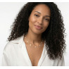 Natural white mother of pearl clover and bead short or long necklace on gold stainless steel chain woman necklace gift