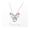 Collier pendentif arbre de vie médaille initiale prénom et pierre de naissance acier inoxydable or cadeau personnalisé