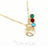 Tree of life and birthstones necklace silver gold stainless steel personnalized gift