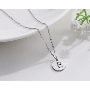 Letter charm pendant necklace silver gold plated stainless steel personnalized gift