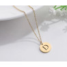 Letter charm pendant necklace silver gold plated stainless steel personnalized gift