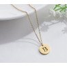 Letter charm pendant necklace silver gold plated stainless steel personnalized gift