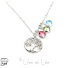 Tree of life and birthstones necklace silver gold stainless steel personnalized gift