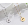Letter charm pendant necklace silver gold plated stainless steel personnalized gift