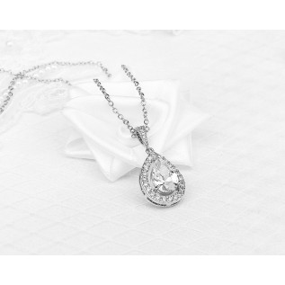 Collier mariage OLIVIA argent, or, or rose, oxyde de zirconium