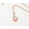 Collier mariage OLIVIA argent, or, or rose, oxyde de zirconium