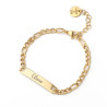 Name bracelet in silver or gold stainless steel on a Figaro or curb chain, laser-engraved, children or women gift
