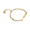 Name bracelet in silver or gold stainless steel on a Figaro or curb chain, laser-engraved, children or women gift