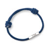 Bar name bracelet silver or gold stainless steel with Milan cord and laser engraving gift for men and women
