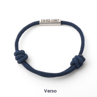 Bar name bracelet silver or gold stainless steel with Milan cord and laser engraving gift for men and women