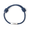 Bar name bracelet silver or gold stainless steel with Milan cord and laser engraving gift for men and women