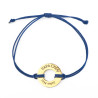 Bracelet "papa chéri" donut acier inoxydable argent or cordon polyester gravure laser cadeau homme