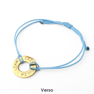 Bracelet "Maman je t'aime" donut acier inoxydable argent or cordon polyester gravure laser cadeau