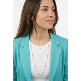 Nautical link long chain necklace in silver stainless steel six lengths woman gift