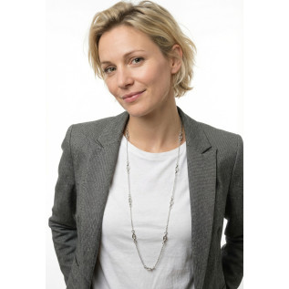 Nautical link long chain necklace in silver stainless steel six lengths woman gift